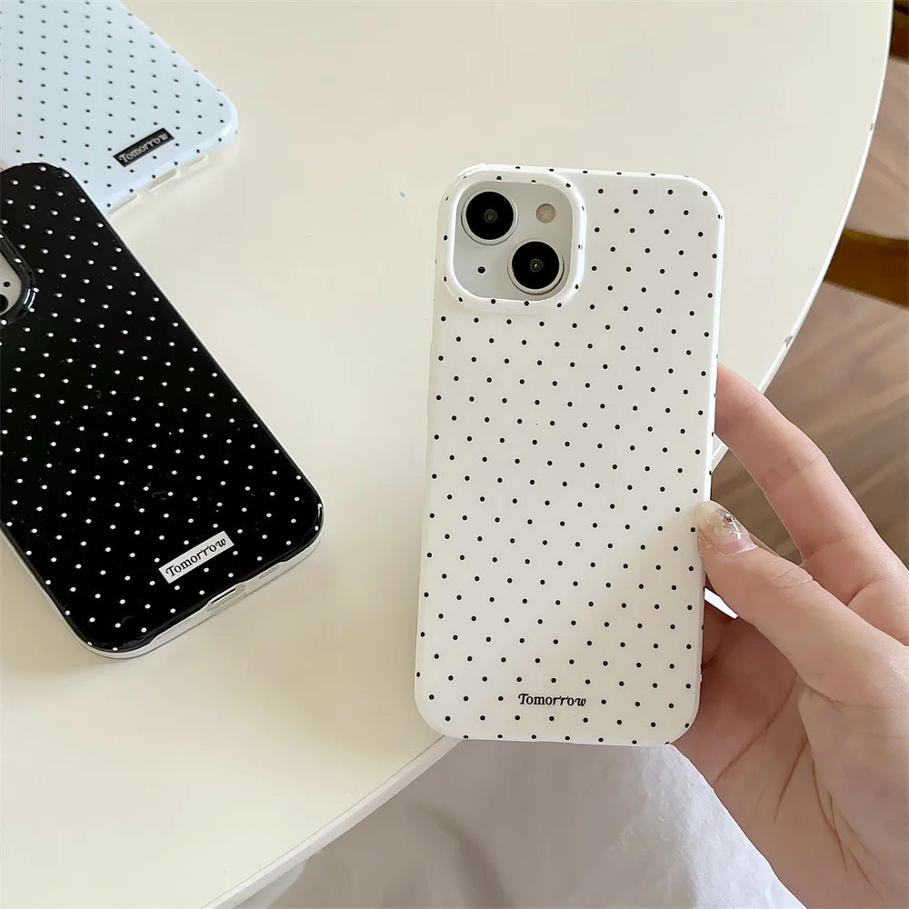 Polka Dot Small Fresh Mobile Phone Case for iPhone Ultra Slim Shockproof Cover