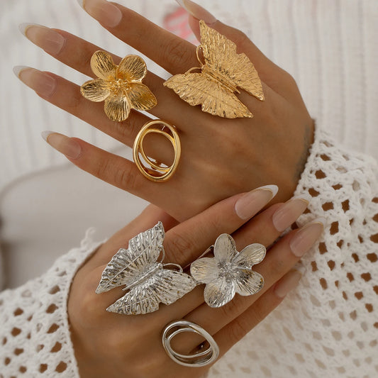 DANA Metal Butterfly Flowers Ring