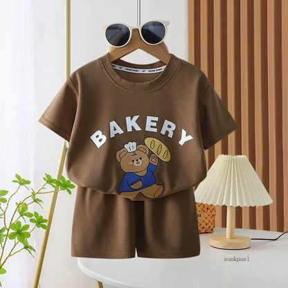 2Pcs Children Tshirt Shorts Set
