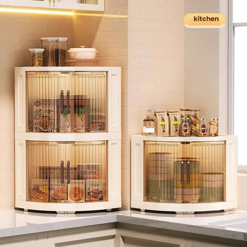 Plastic double-door foldable storage cabinet