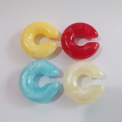 DANA C Shaped Acrylic Ear Round Earrings