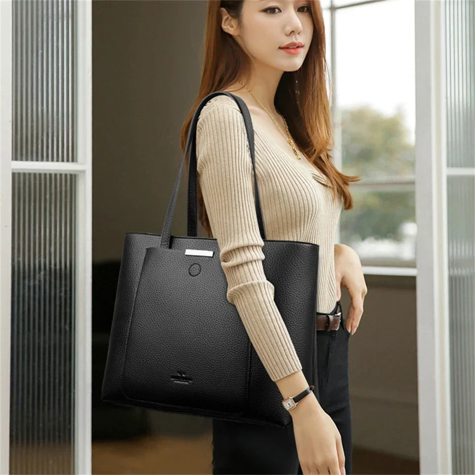 Genuine Soft Pu Leather Hand Luxury Tote Bag