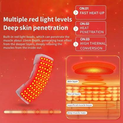 USB 660nm Red Light Electric Heating Elbow Wrap Massager