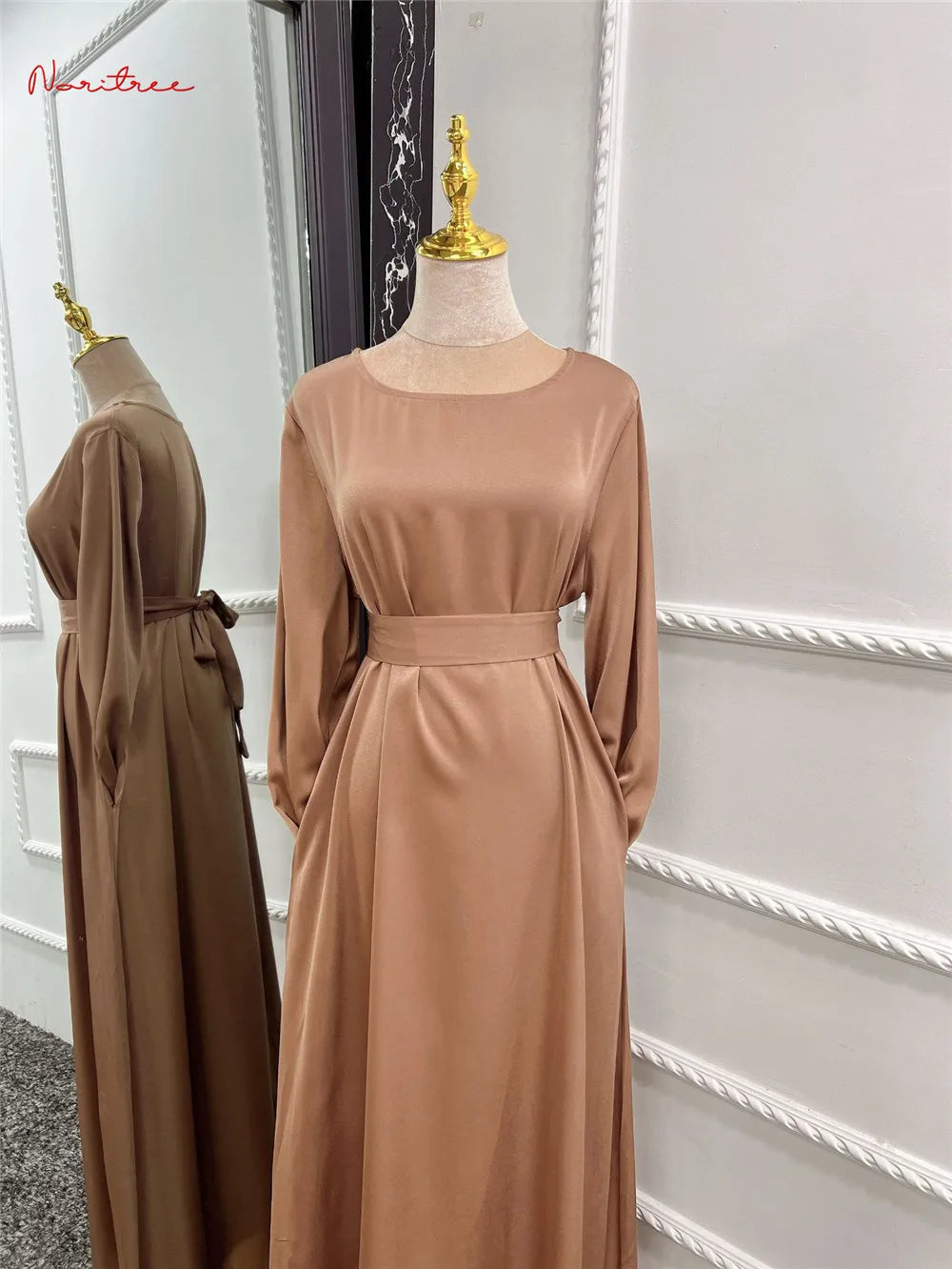 Silky Muslim Full Length Flare Sleeved Soft Abaya