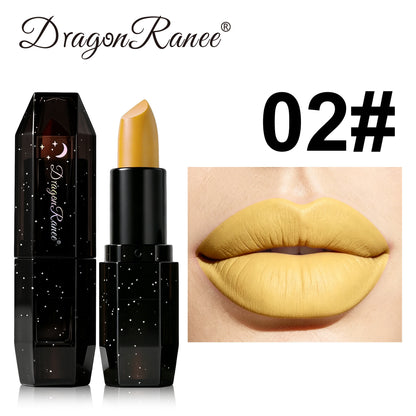 Matte Dark Purple Green Lipstick Waterproof White Black Velvet Lip Stick