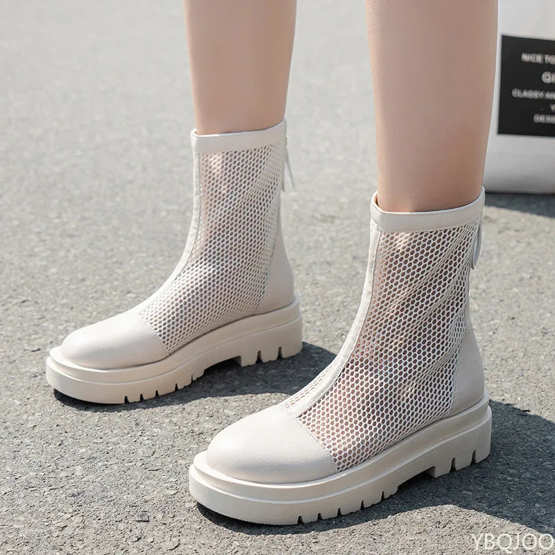 PU Large size Cool mesh Casual Boots