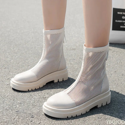 PU Large size Cool mesh Casual Boots
