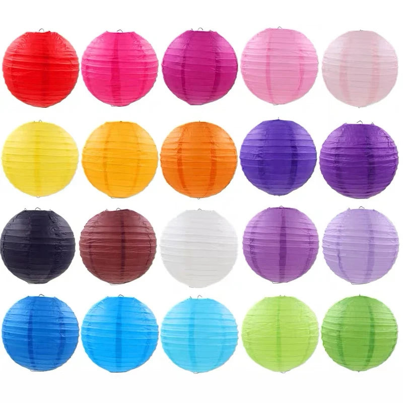 10/15/20/25/30cm Round Chinese Paper Lanterns Birthday Wedding Decor Gift