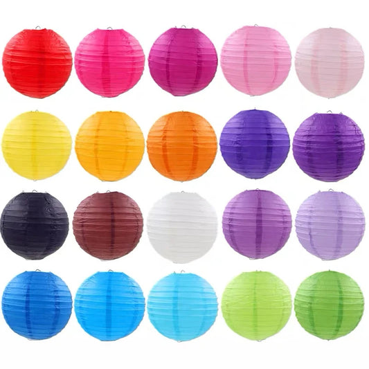 10/15/20/25/30cm Round Chinese Paper Lanterns Birthday Wedding Decor Gift