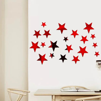 20/42pcs Acrylic Star Mirror Wall Stickers
