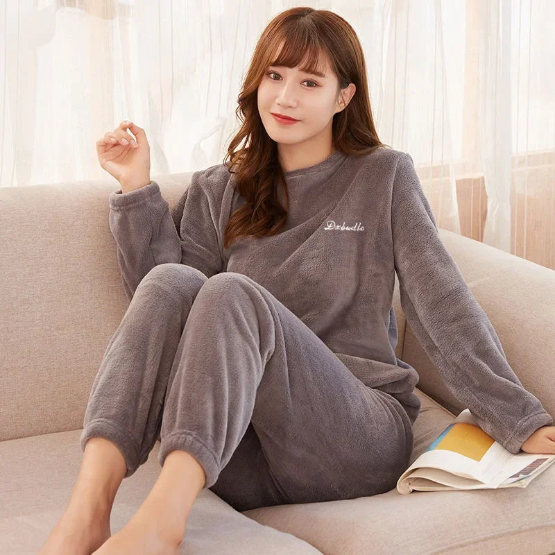 Thickened Loungewear Unisex Homewear Loose Pajama Sets