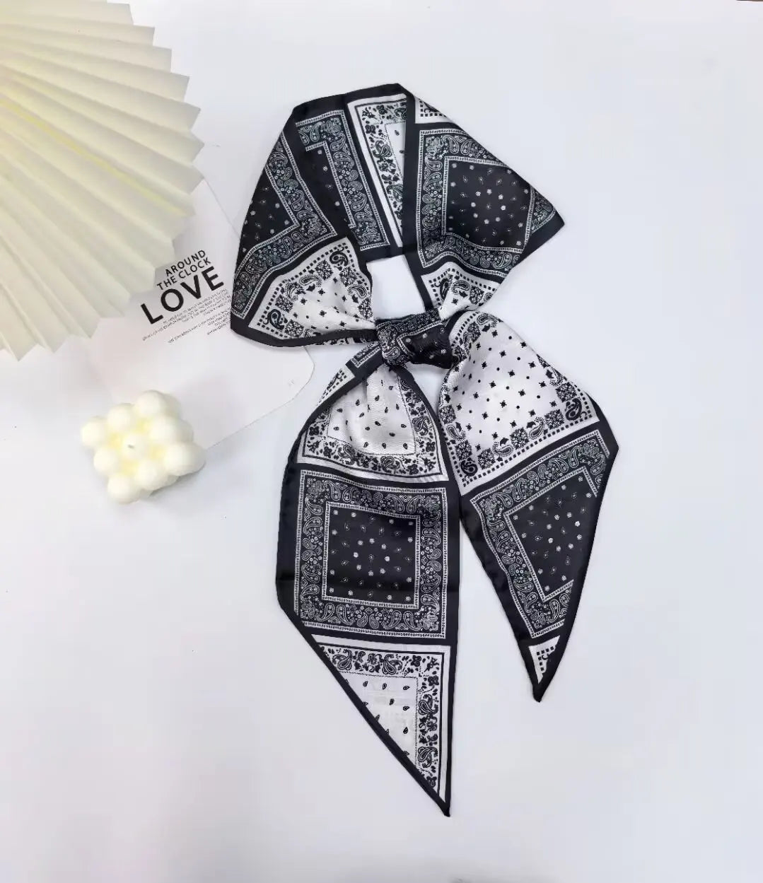 Luxury Long Silk Scarf Animal Horse Print Thin Narrow Scarf Shawl