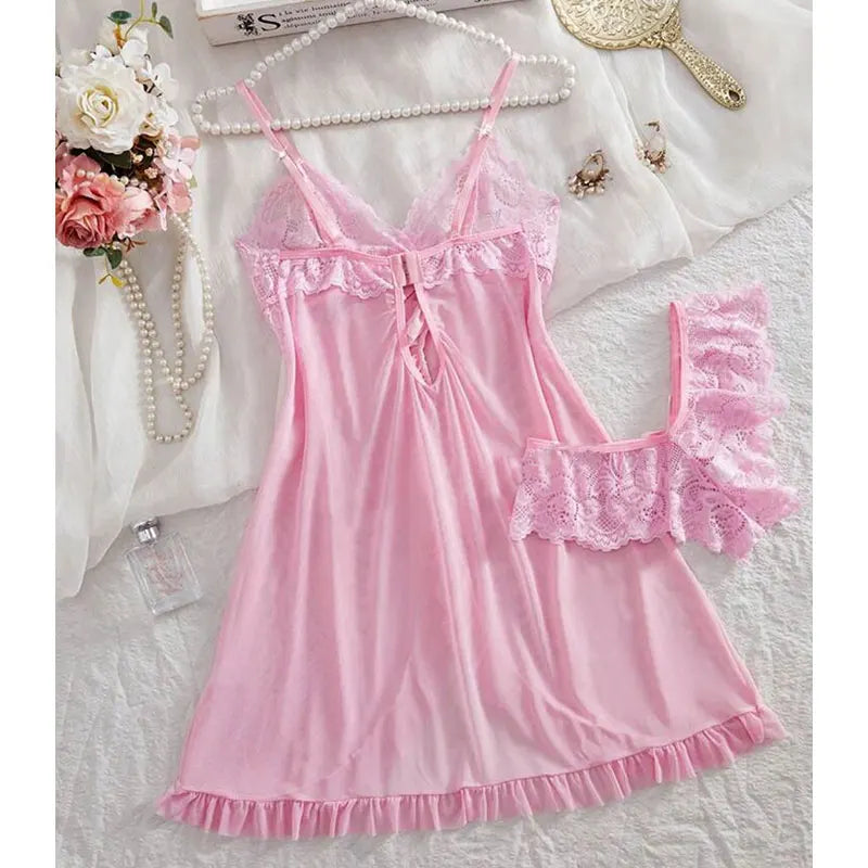 Cute Sweet Sleeveless Halter Short Sets V-Neck Pajama Sets