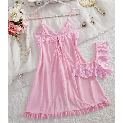 Cute Sweet Sleeveless Halter Short Sets V-Neck Pajama Sets