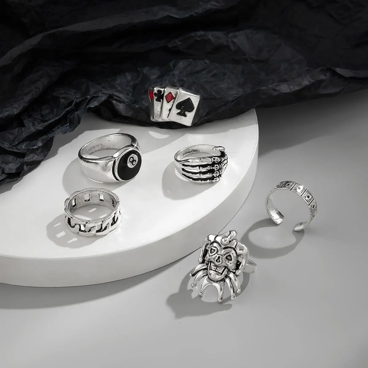 DANA Hip Hop Claw Clown Ring Set