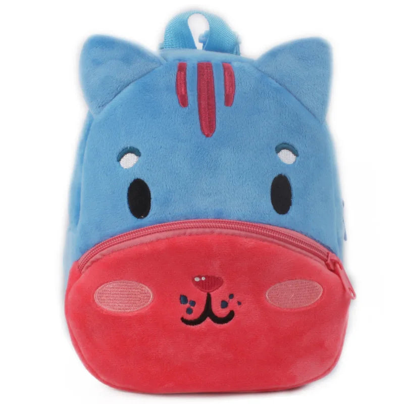 3D School Bags Cartoon Print Plush Kids Backpack Kindergarten Mini Bag