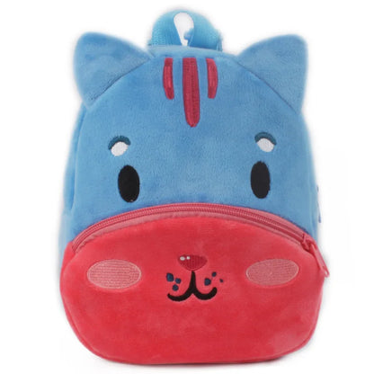 3D School Bags Cartoon Print Plush Kids Backpack Kindergarten Mini Bag