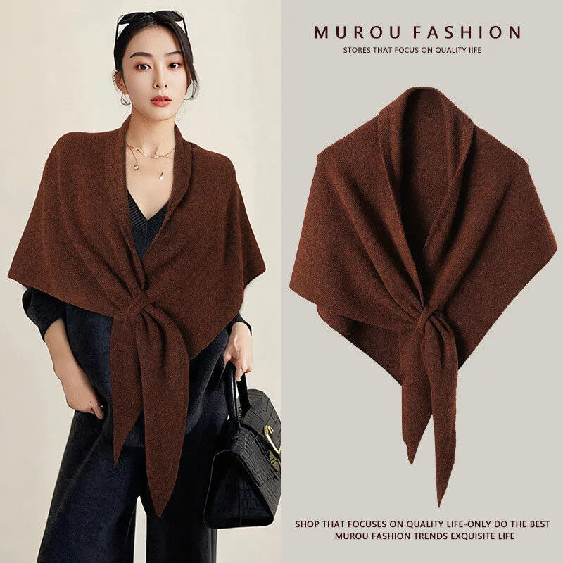 Triangle Scarf Neck Wrap Wool Blended Thickened Warm Shoulder Shawl
