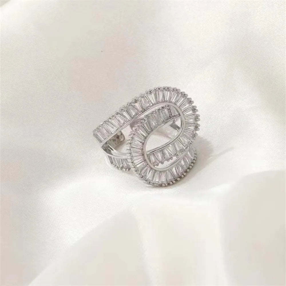 Zircon Open Stainless Steel Luxury Rings