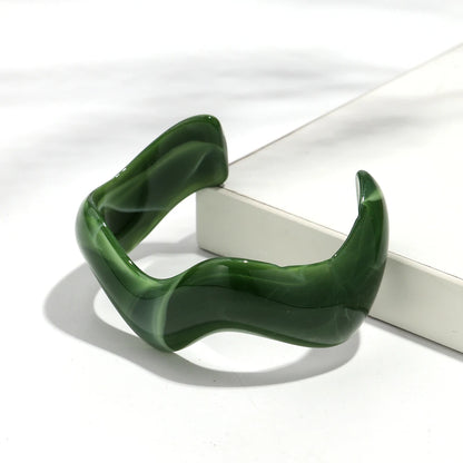 Vintage Acrylic Cuff Irregular Geometric Wide Bangles Bracelets