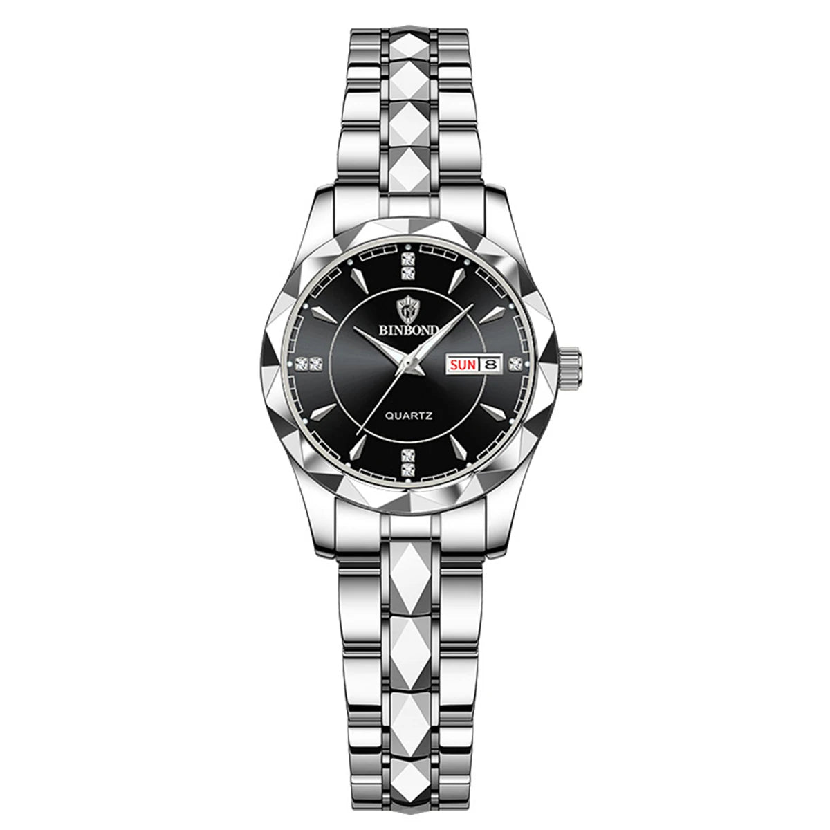 Luxury Ladies Quartz Waterproof Luminous Date Stainless Stain Wristwatch