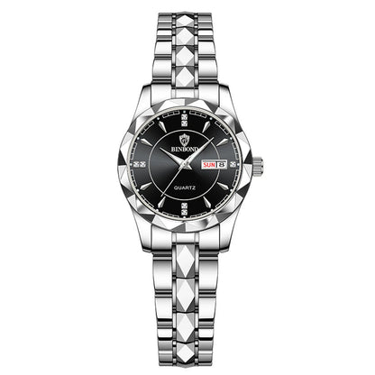 Luxury Ladies Quartz Waterproof Luminous Date Stainless Stain Wristwatch