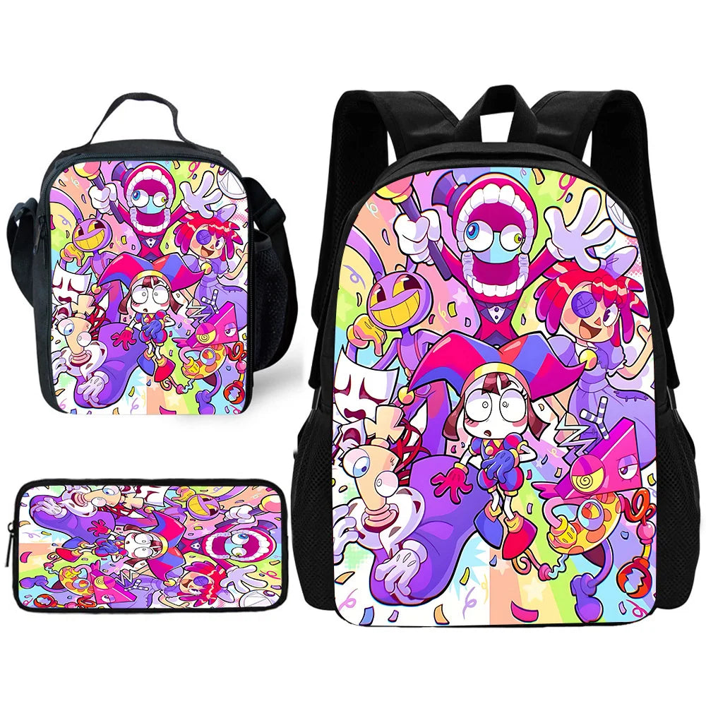 Cartoon A-AmazingS DigitalS Circus Child School Backpack Set