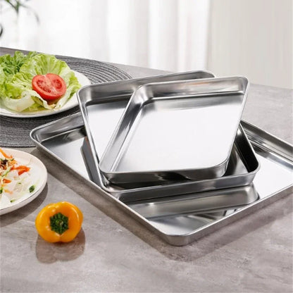 Rectangle Stainless Steel Food Storage Serving Trays