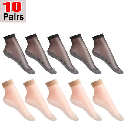 1/5/10pairs Lace Ultrathin Silk Socks