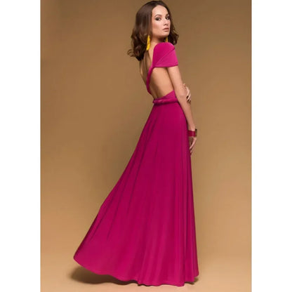 Multi-worn V-neck Vestidos De Fiesta Long Sexy Maxi Dress