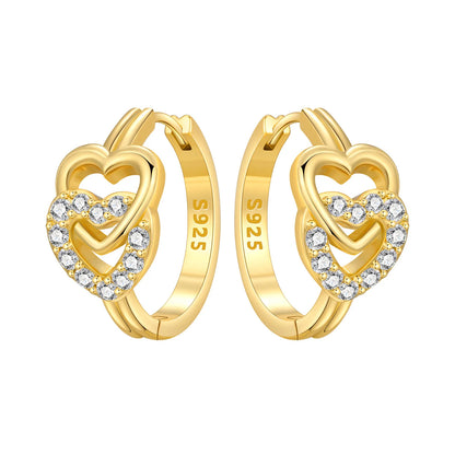 S925 Sterling Silver 18k Gold Square Hoop Earrings