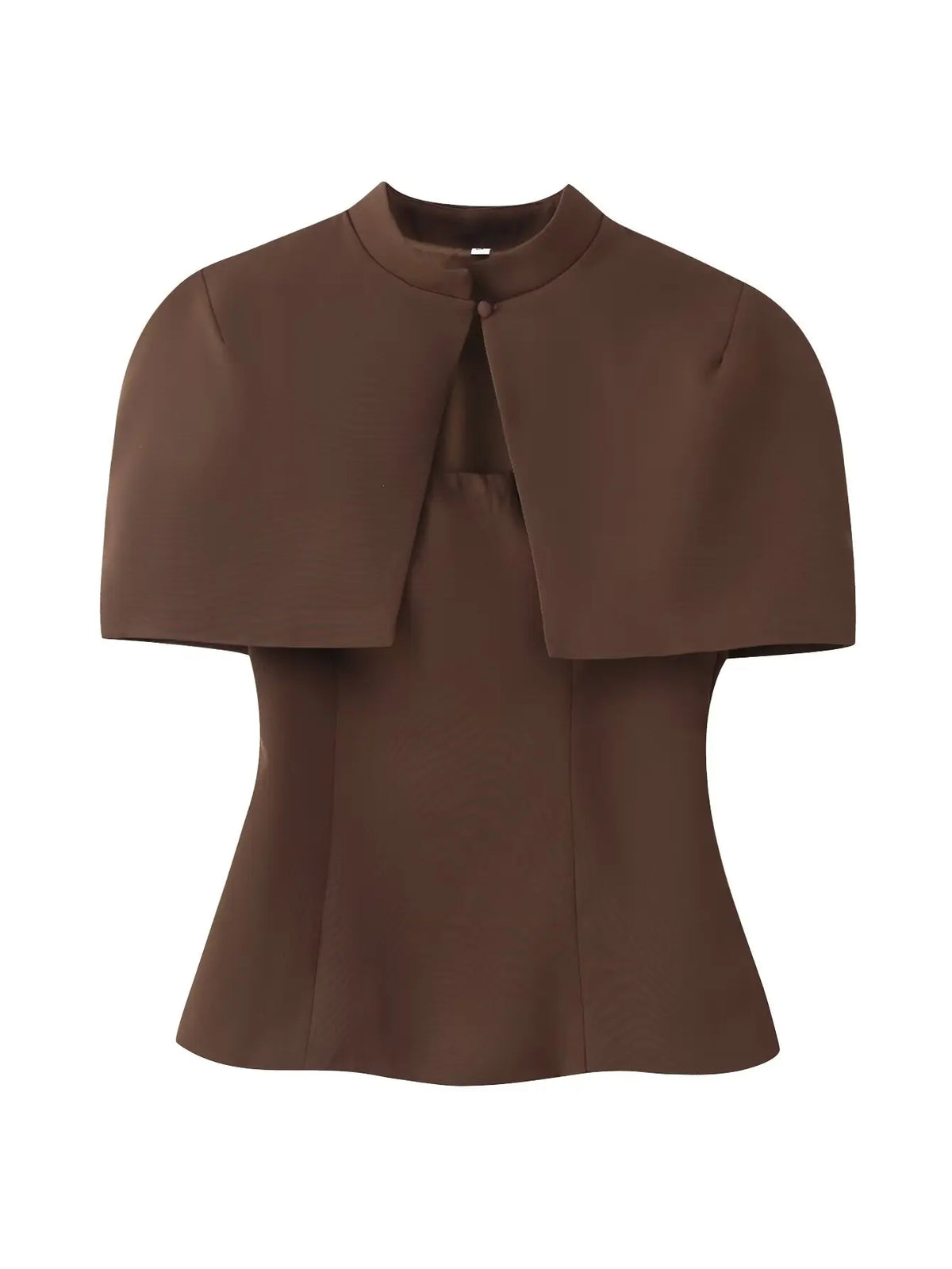 Elegant Side Zipper Strapless Tops+ Vintage O-Neck Cloak Set