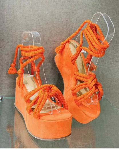 Platform Wedge Strappy Sandals