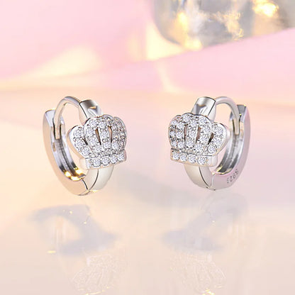 925 Sterling Silver Zircon Buckle Earrings