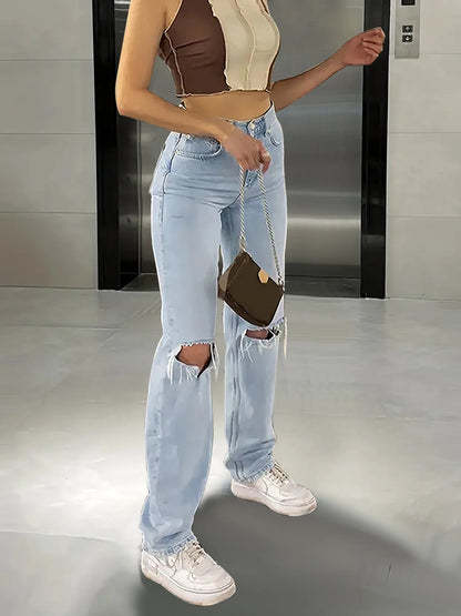 loose casual straight jeans