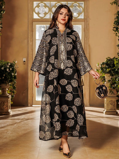 Red Islamic with Gold Detailing Ideal Abayas