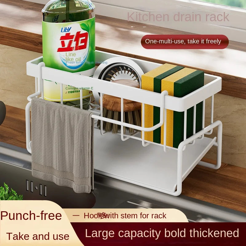 Stainless steel shelf sponge drain rack