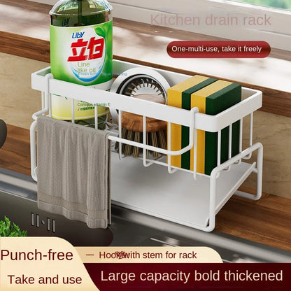 Stainless steel shelf sponge drain rack