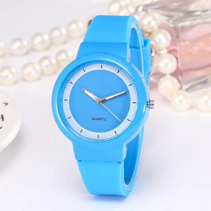Cross border Geneva Simple Casual Candy Color Silicone Watch