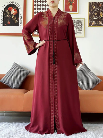 Elegant Chiffon Open Abaya Dress