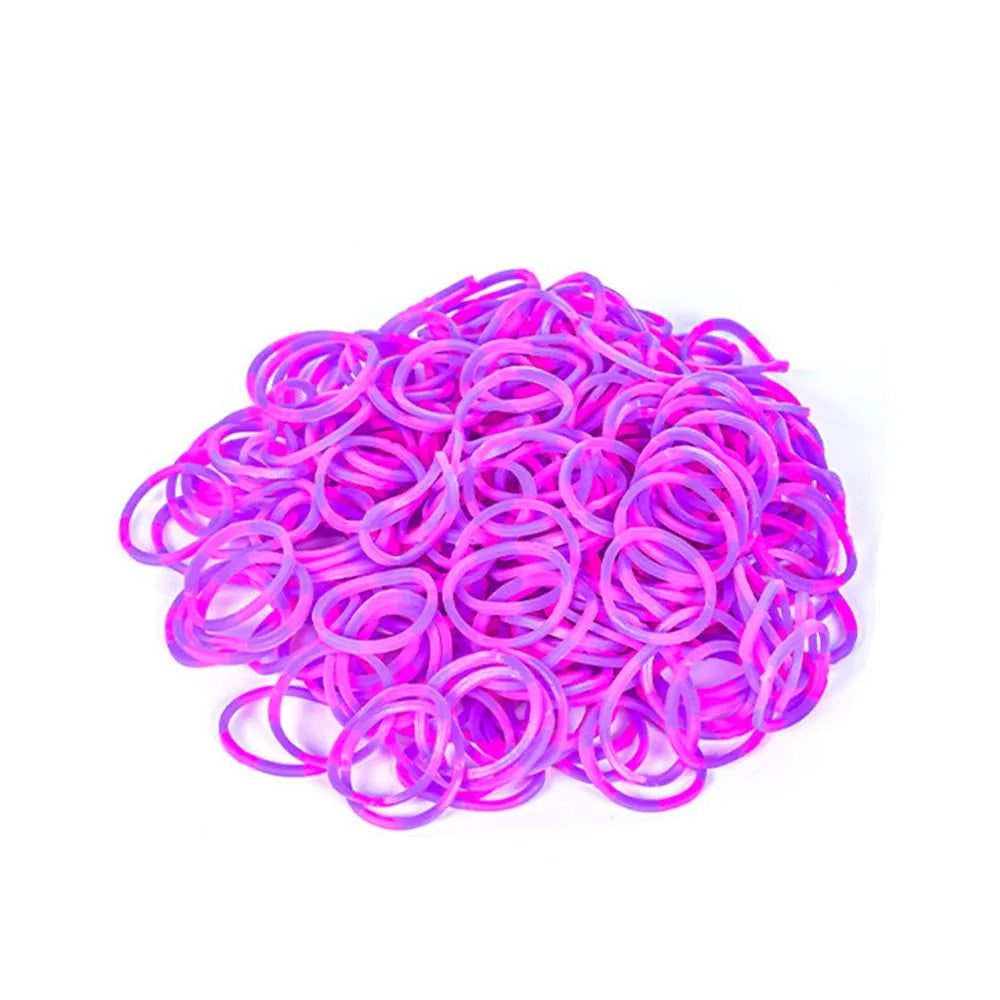 600pcs Elastic Colorful Rubber Loom Wristbands Weaving DIY Craft