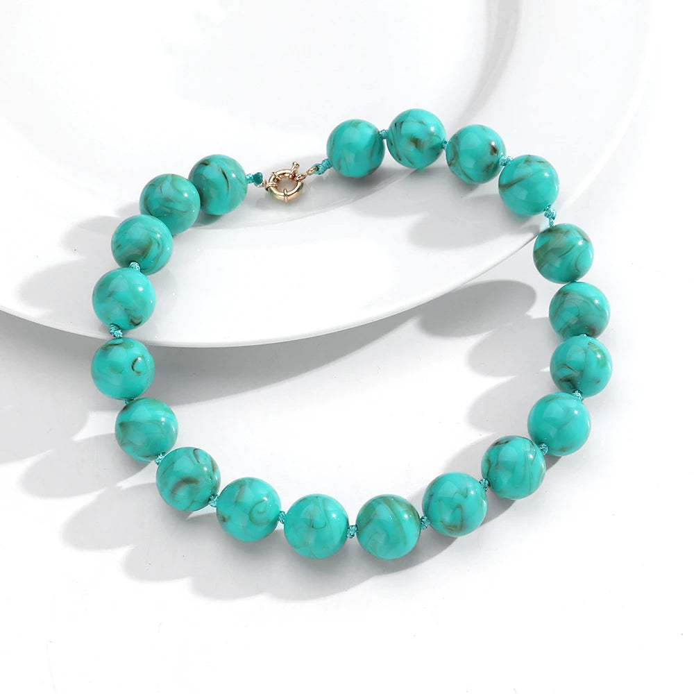 Bohemian Style Handmade Beaded Necklace Jewelry