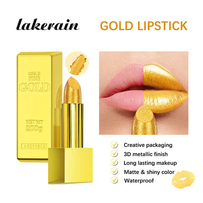 Hallowmas High-pigmented Gold Lipstick Shiny Metallic Matte