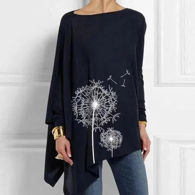 Cotton Irregular Long Sleeve Blouse