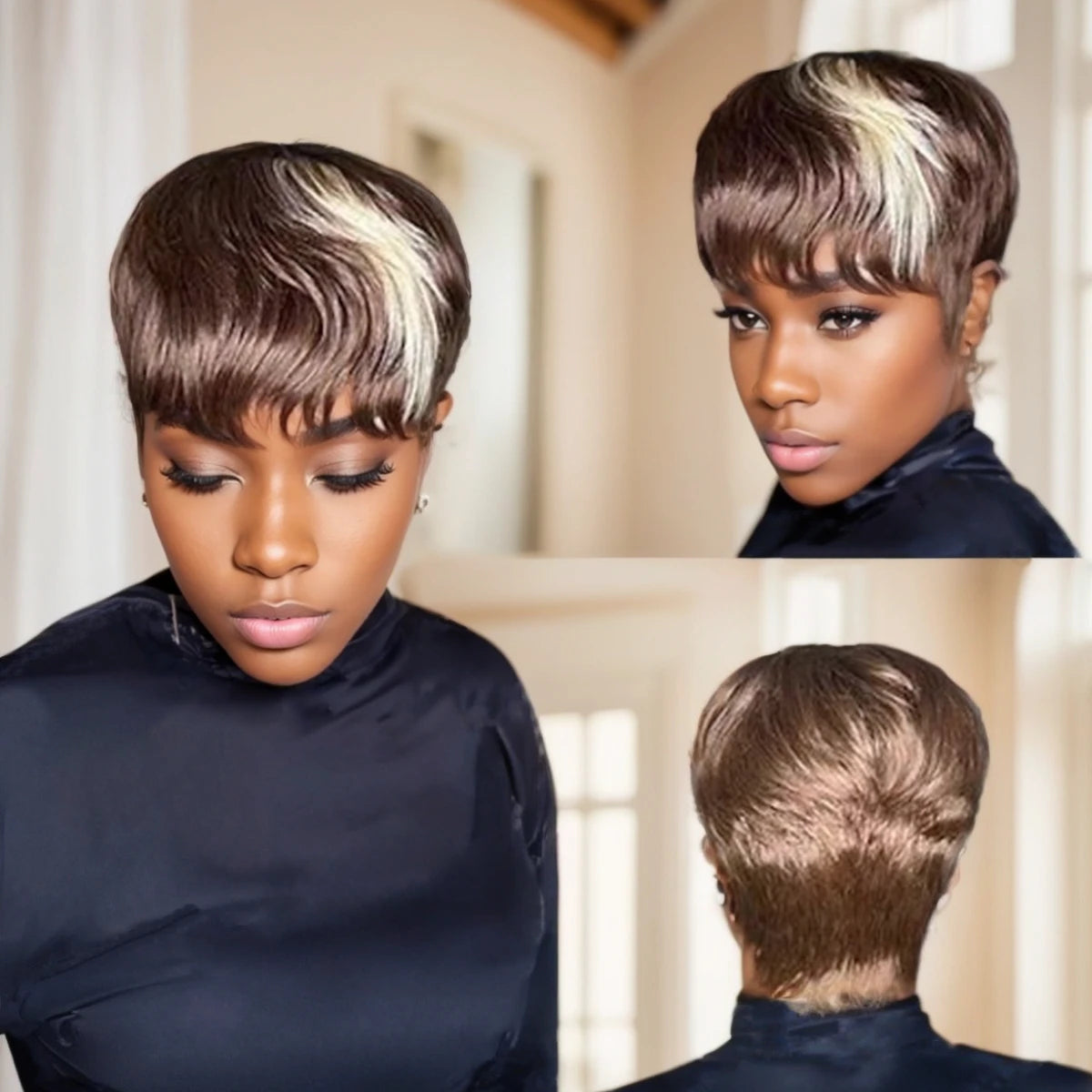 Short Straight  Pixie Cut Hair Bob Wig