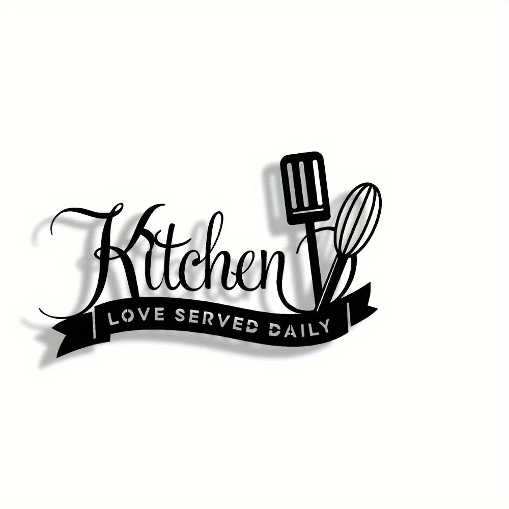 Elegant Minimalist Metal Kitchen Sign