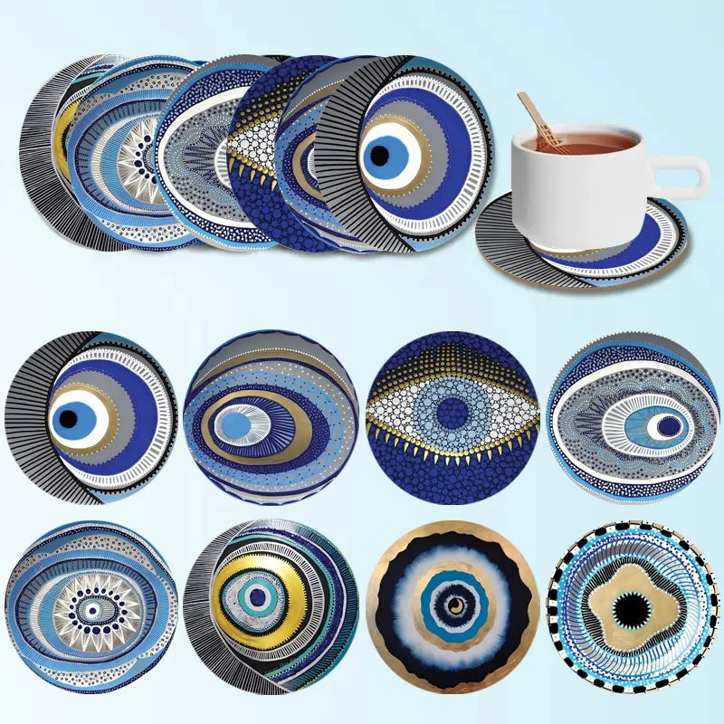 8PCS 10cm Wooden Coaster Teapot Mat