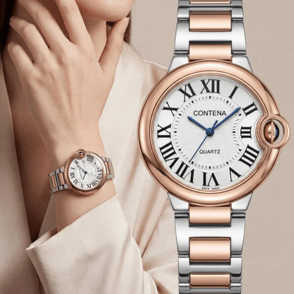Luxury Quartz Elegant Calendar Display Ladies Stainless Steel Watches