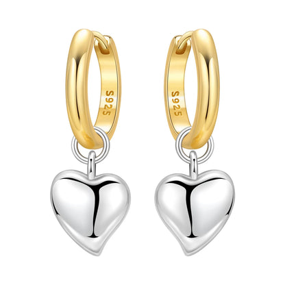 S925 Sterling Silver 18k Gold Square Hoop Earrings