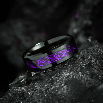 Charm Couple Romantic Purple Rhinestones CZ Rings Set